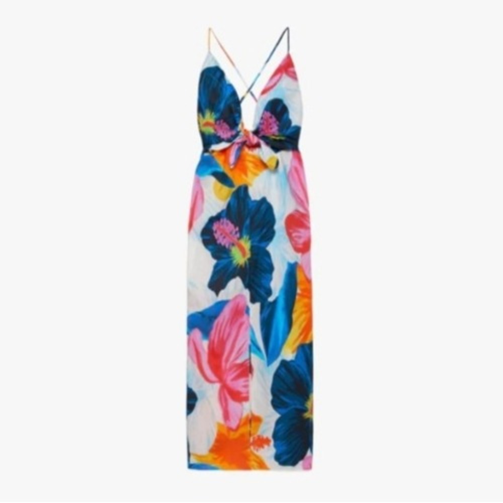 NWT Mara Hoffman Lolita Floral Maxi Dress Organic Cotton Multicolor Size Small